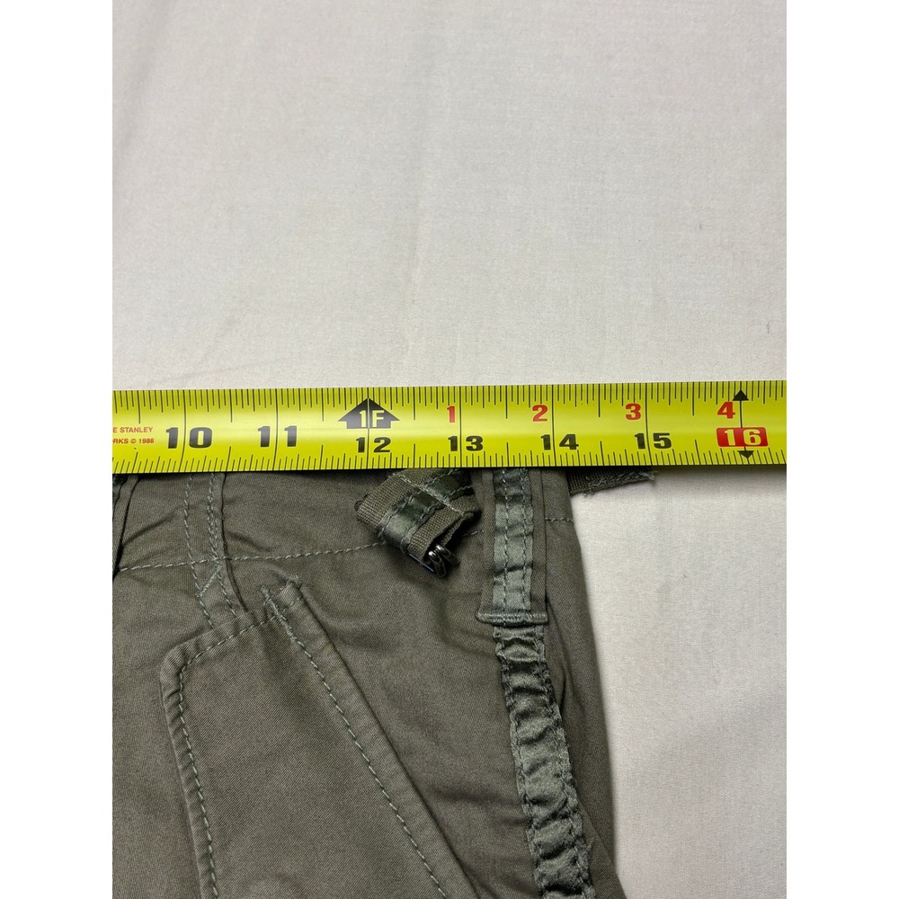 Y2k Abercrombie & Fitch Olive Green Cargo Pants Satin Trim Low Rise Size 27X28 - Picture 10 of 14